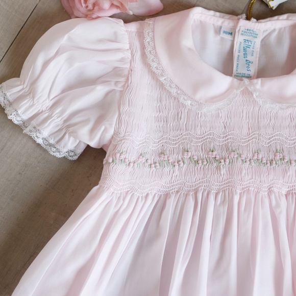RARE Pink Smocked Heirloom Dress Feltman Brothers 24 Months Hand Embroidery NWT - Picture 4 of 5